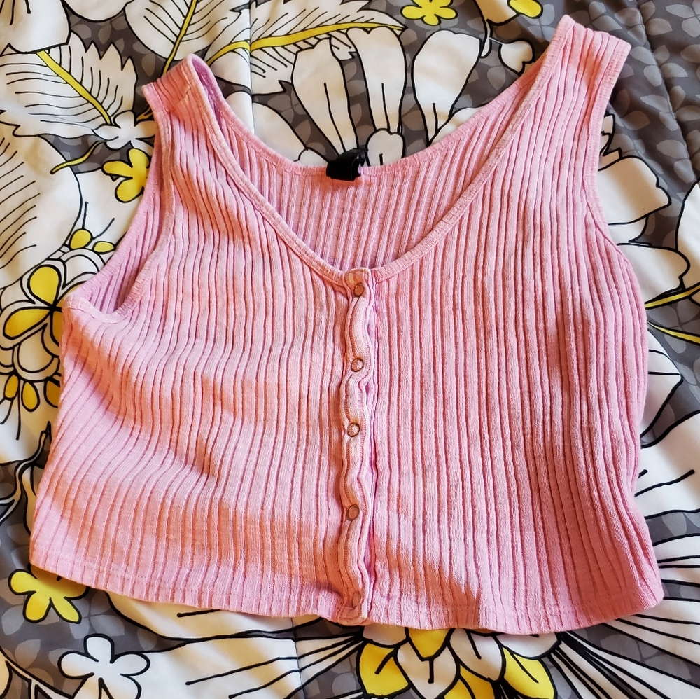 FINAL PRICE Bubblegum Pink Ribbed Crop Top